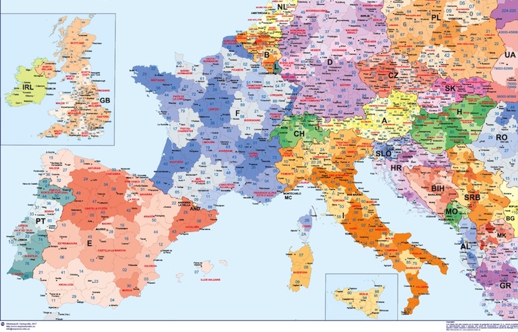 Carte Europe Codes Postaux | Acheter les plus grandes cartes. Carte Europe Codes Postaux est l ...