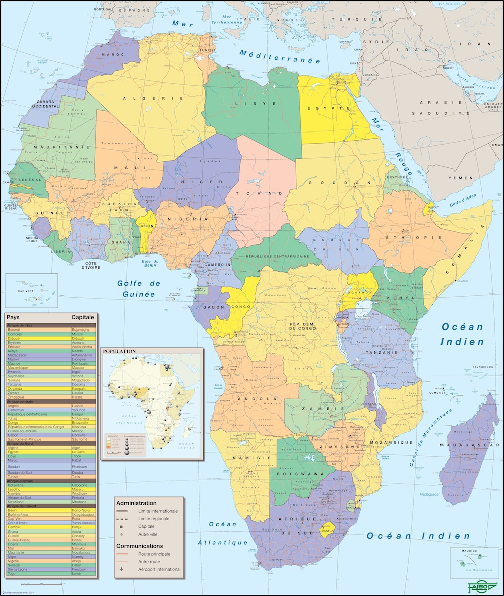 Afrique carte francais